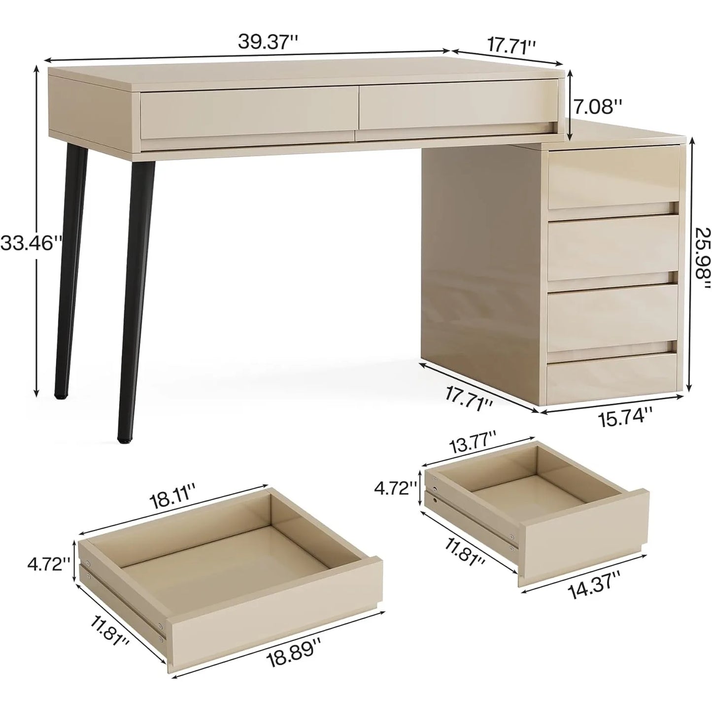 High Gloss Vanity Desk