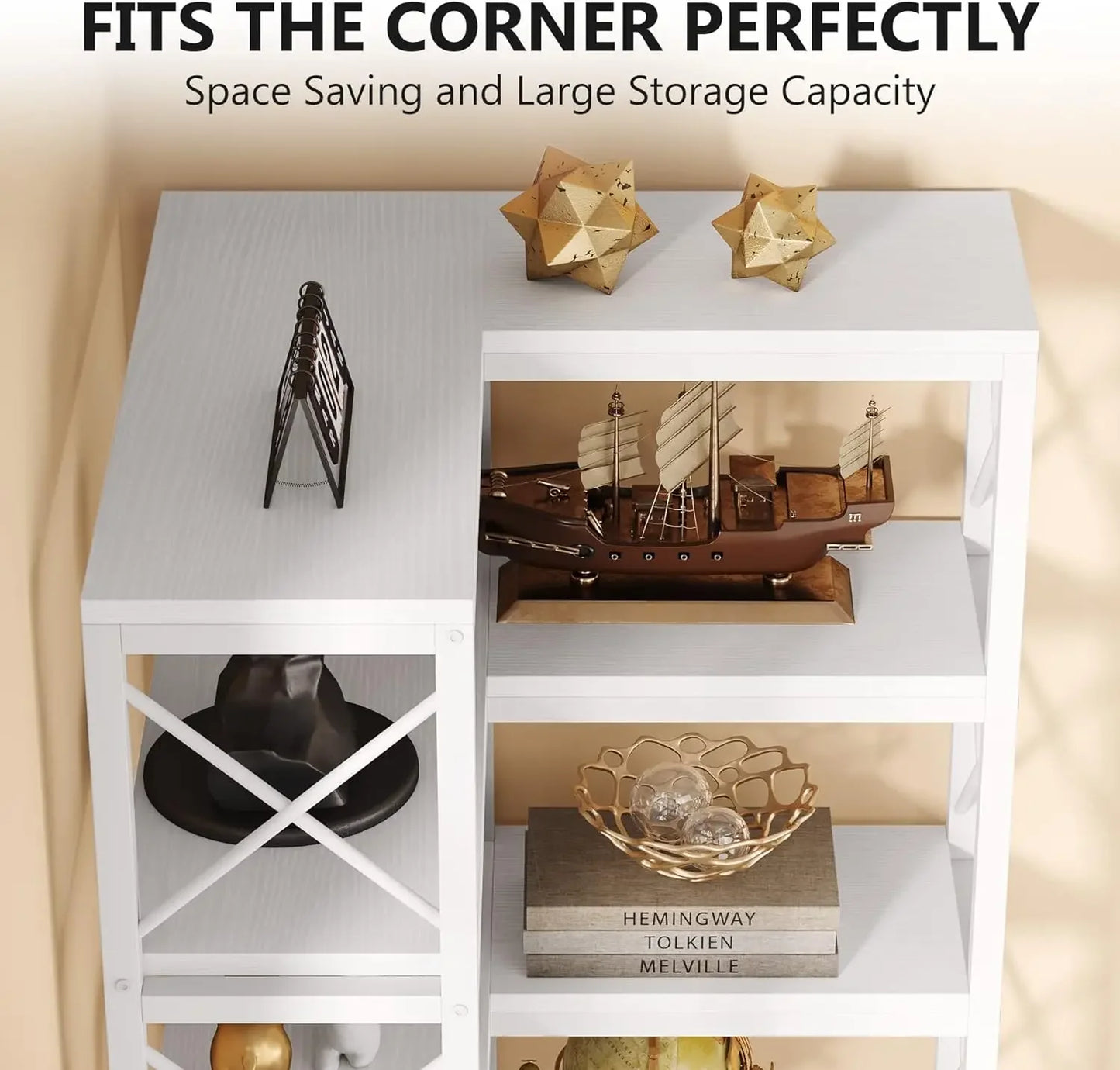 7‑Tier Corner Bookcase