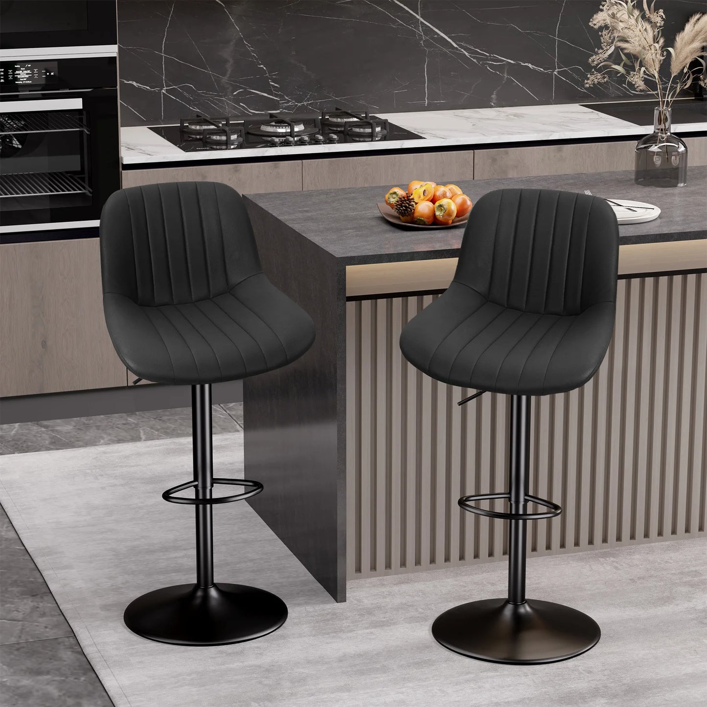 Rotating Counter Fabric Stool