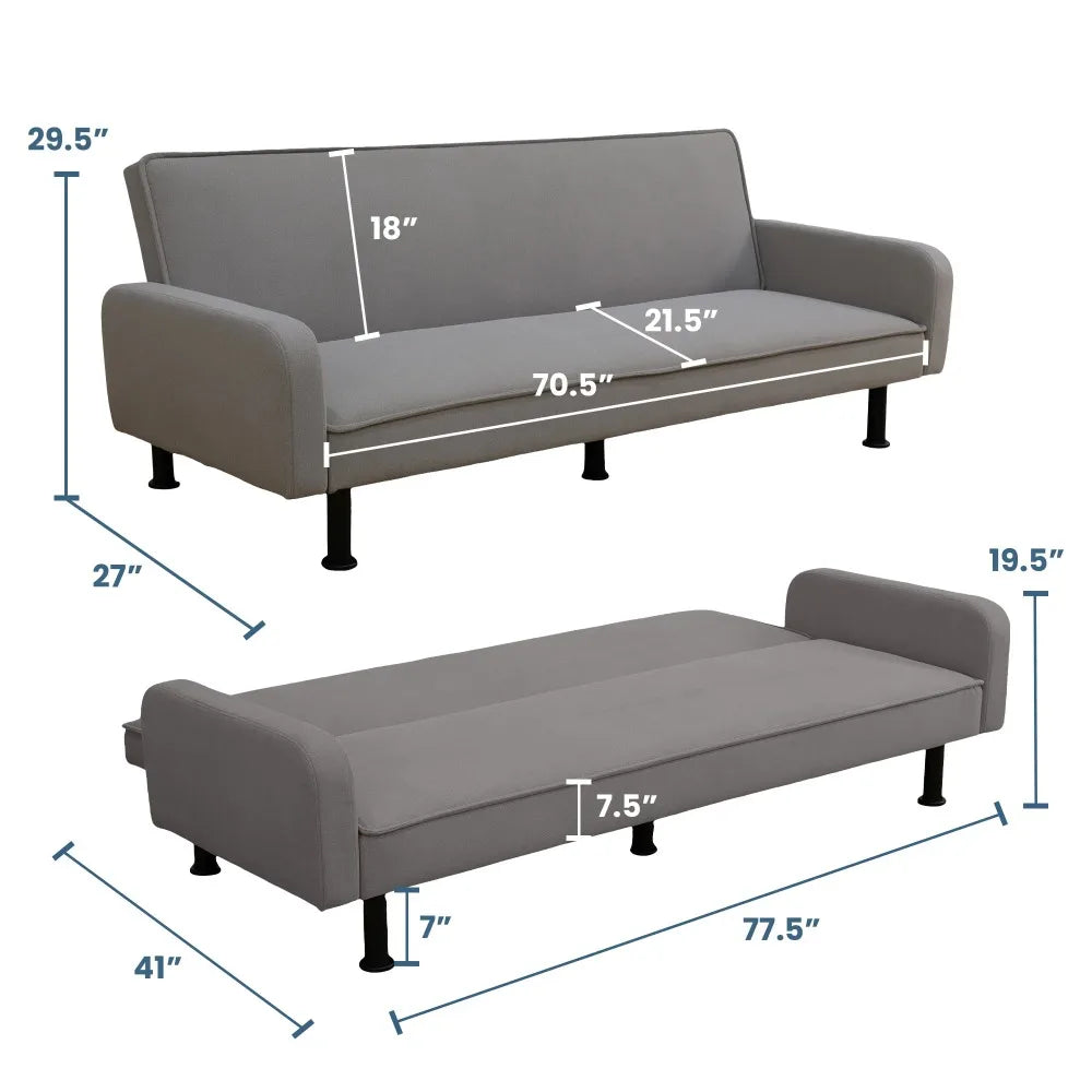 Flannel Futon Sofa Bed