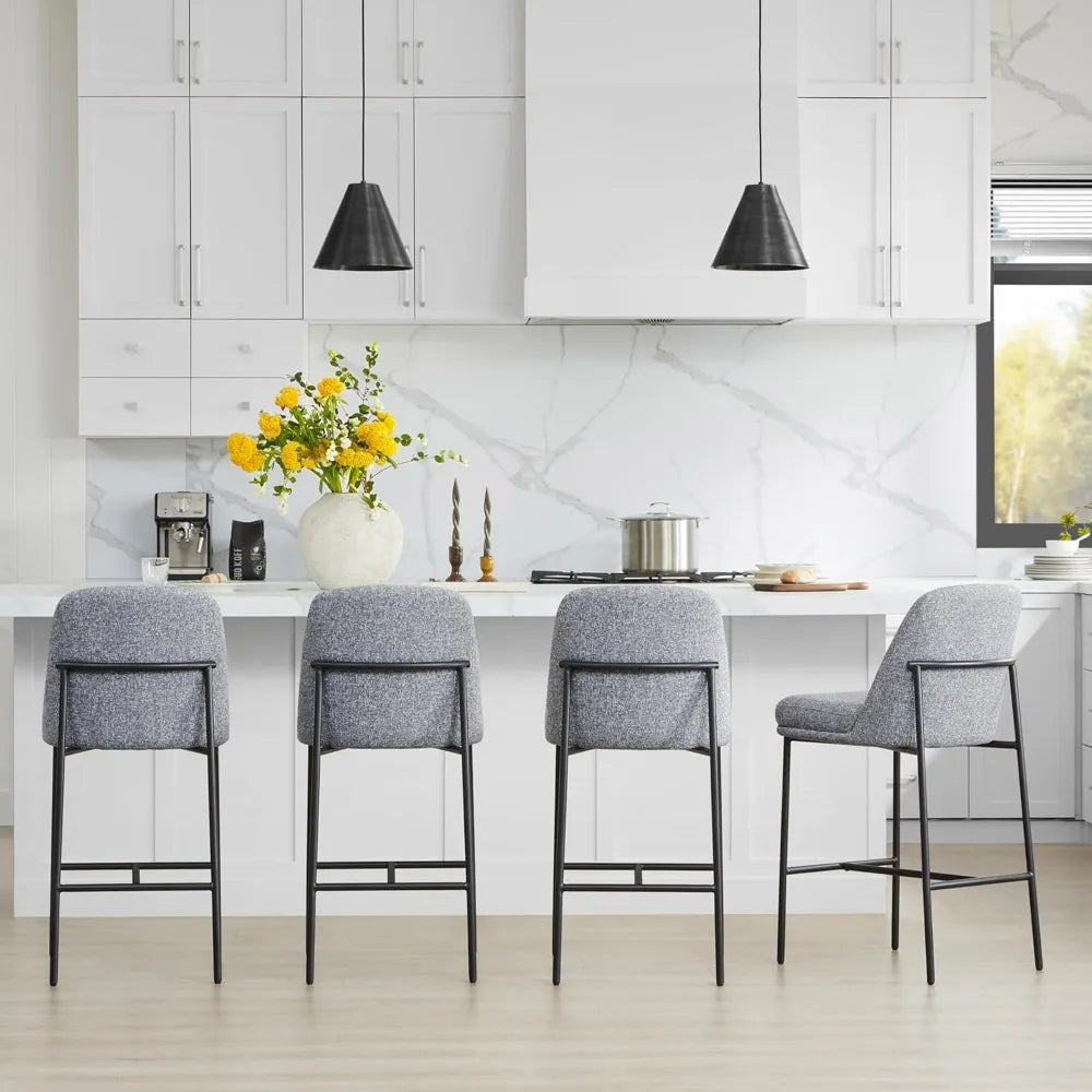 Grey Fabric Bar Stools