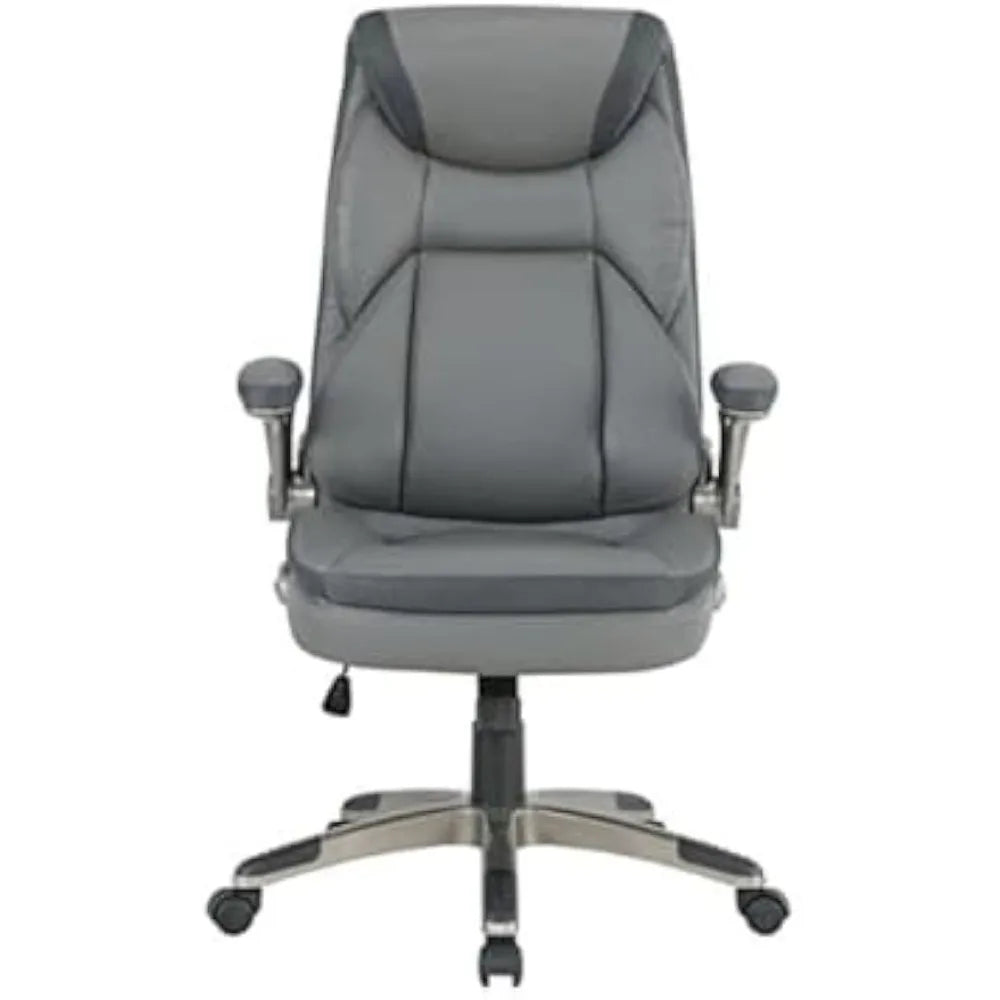 Ergonomic Leather Executive Office Chair – High Back Gray