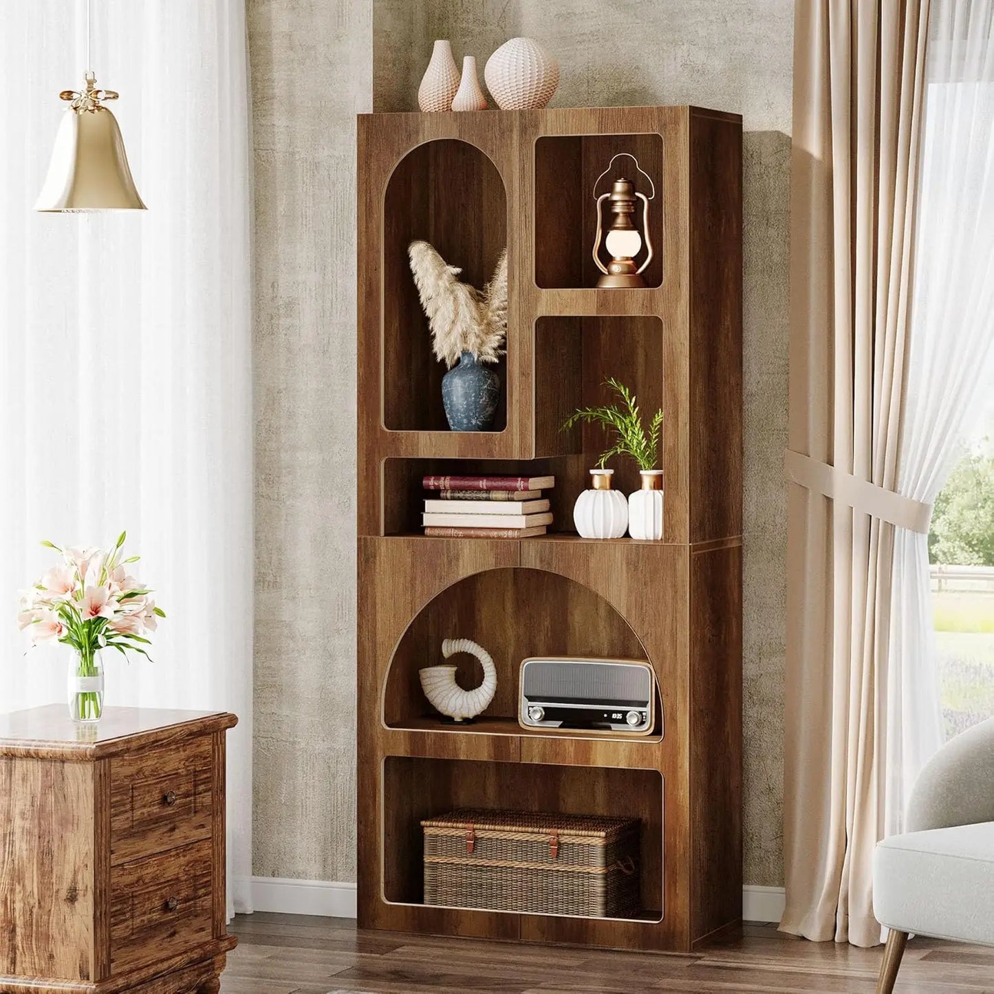 Geometric Arched Bookcase