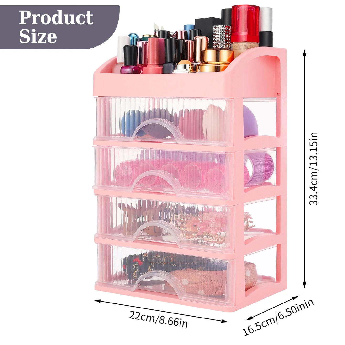 Cosmetic display boxes with 4 drawers