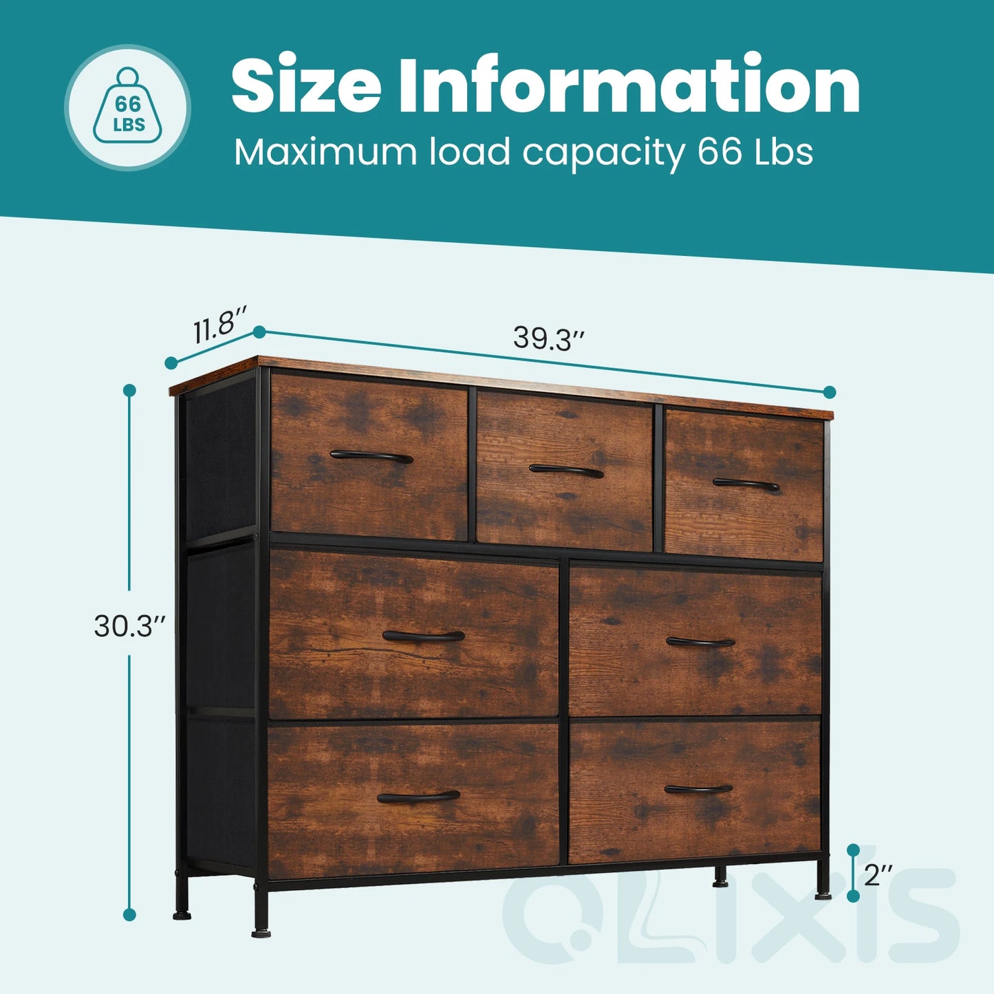 7 Drawer Fabric Dresser