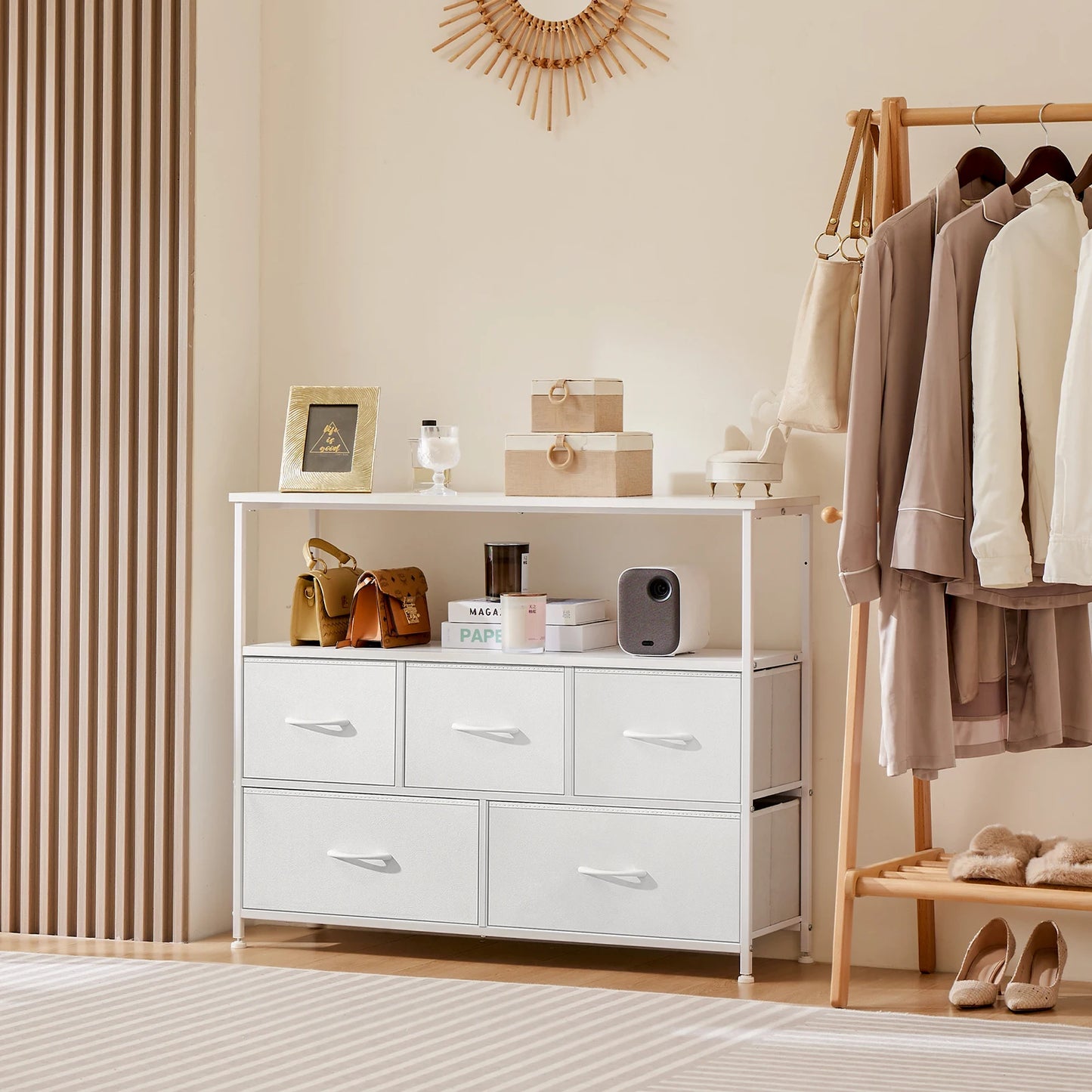 5-Drawer Shoe Cabinet TV Stand