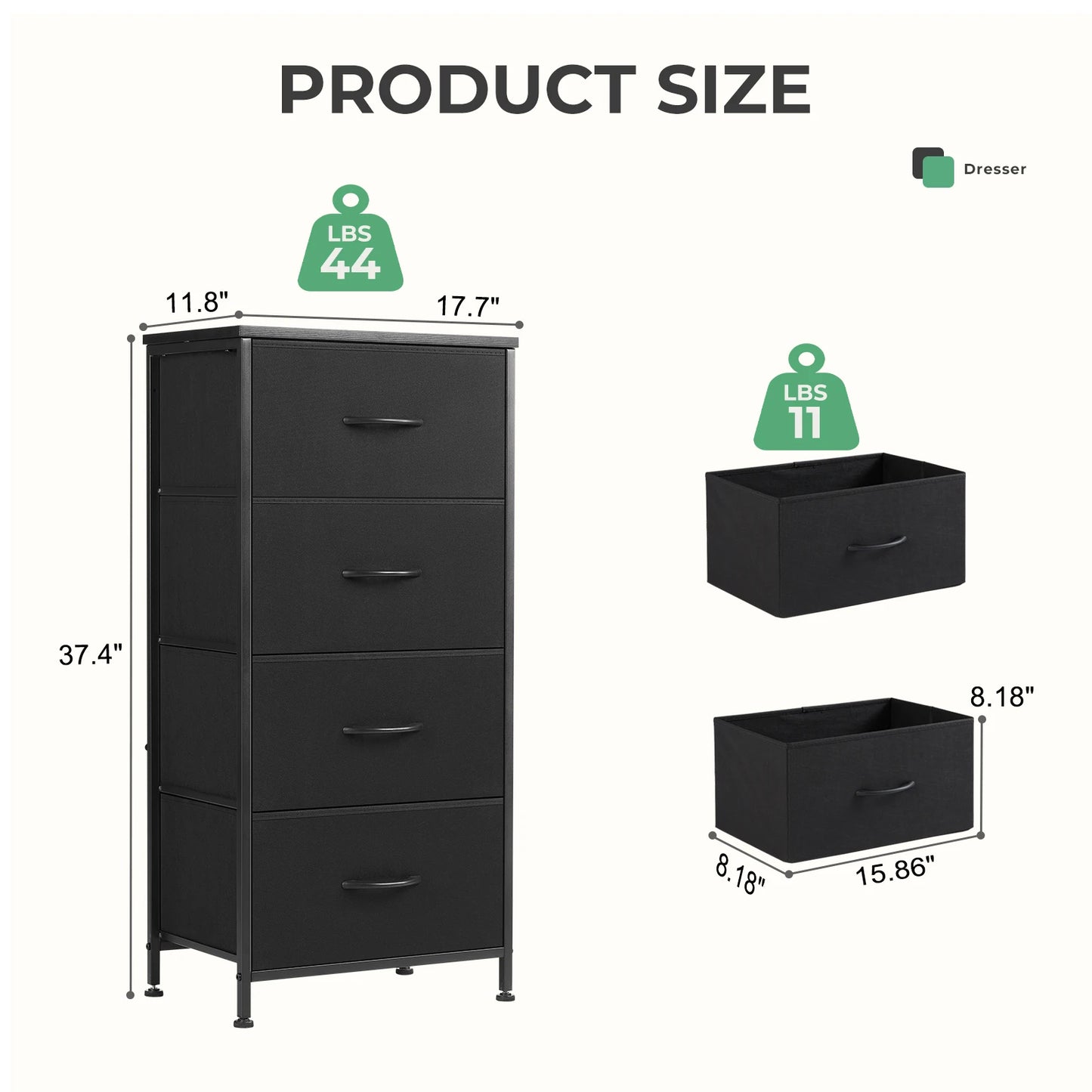 4-Layer Fabric Cabinet