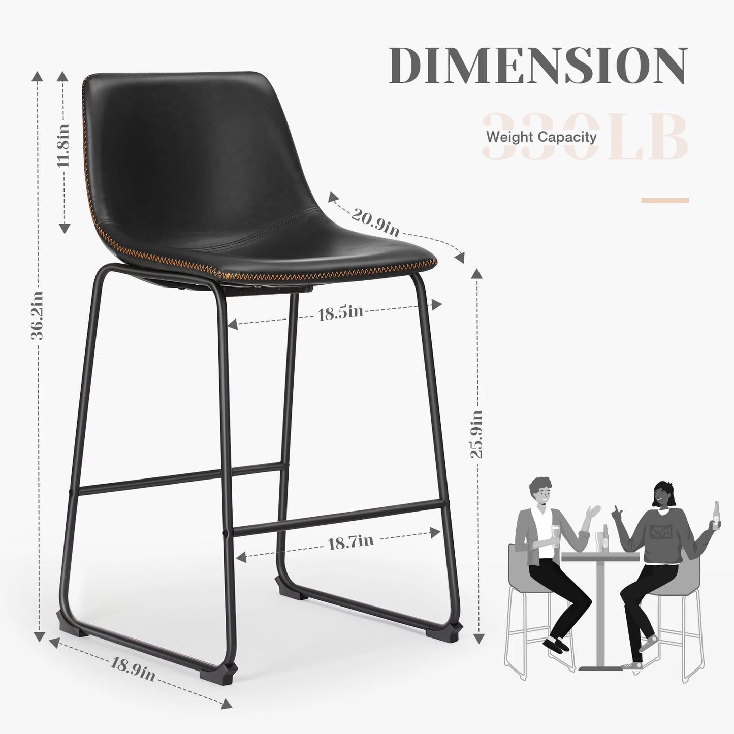 PU Leather Bar Stools