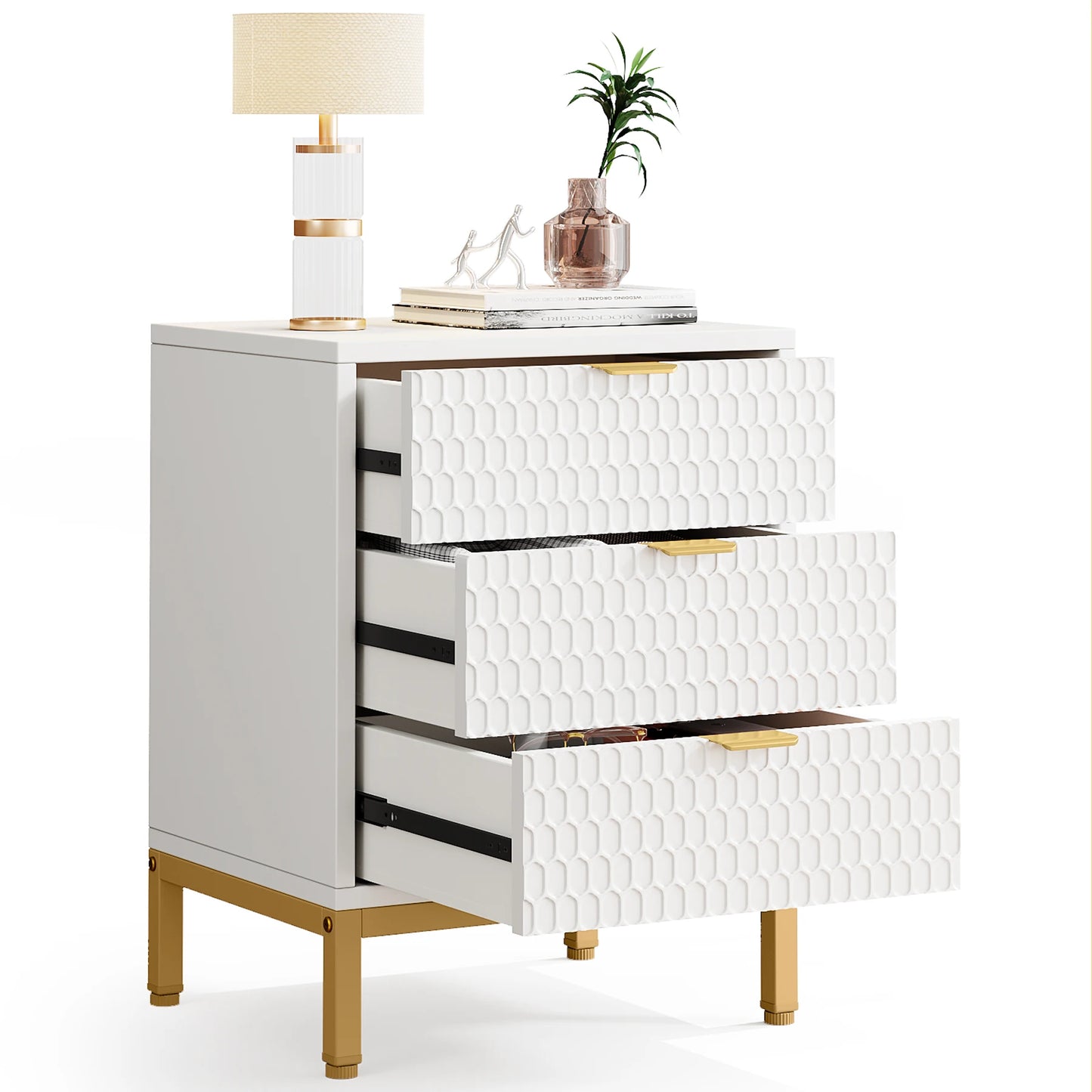 Hexagon 3-Drawer Nightstand
