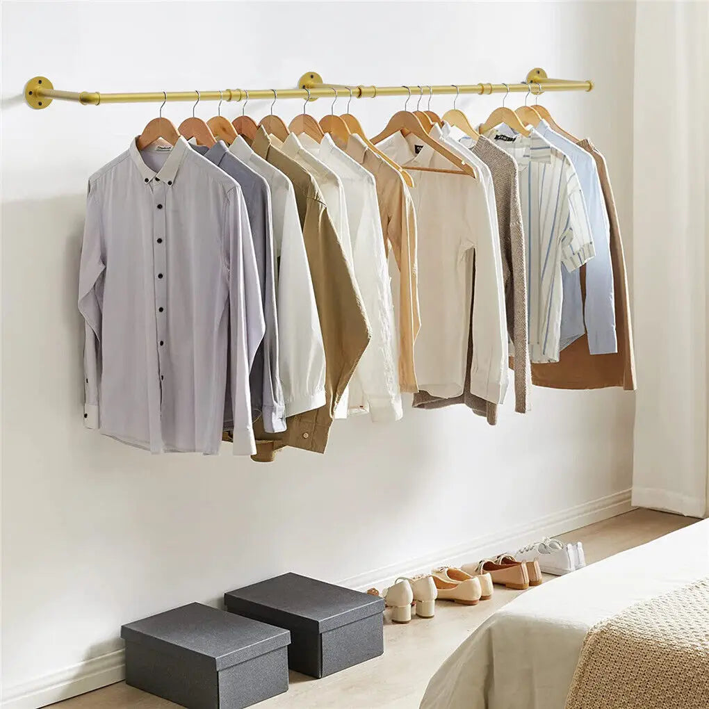 Industrial Pipe Wall-Mounted Clothing Rack