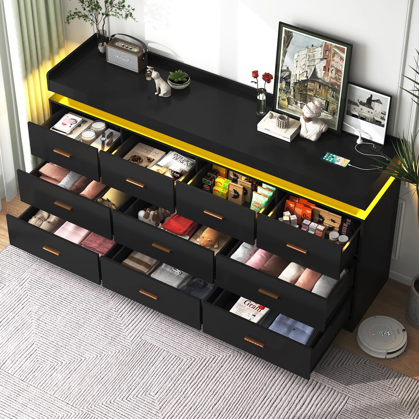 spacious chest of drawers for the living room