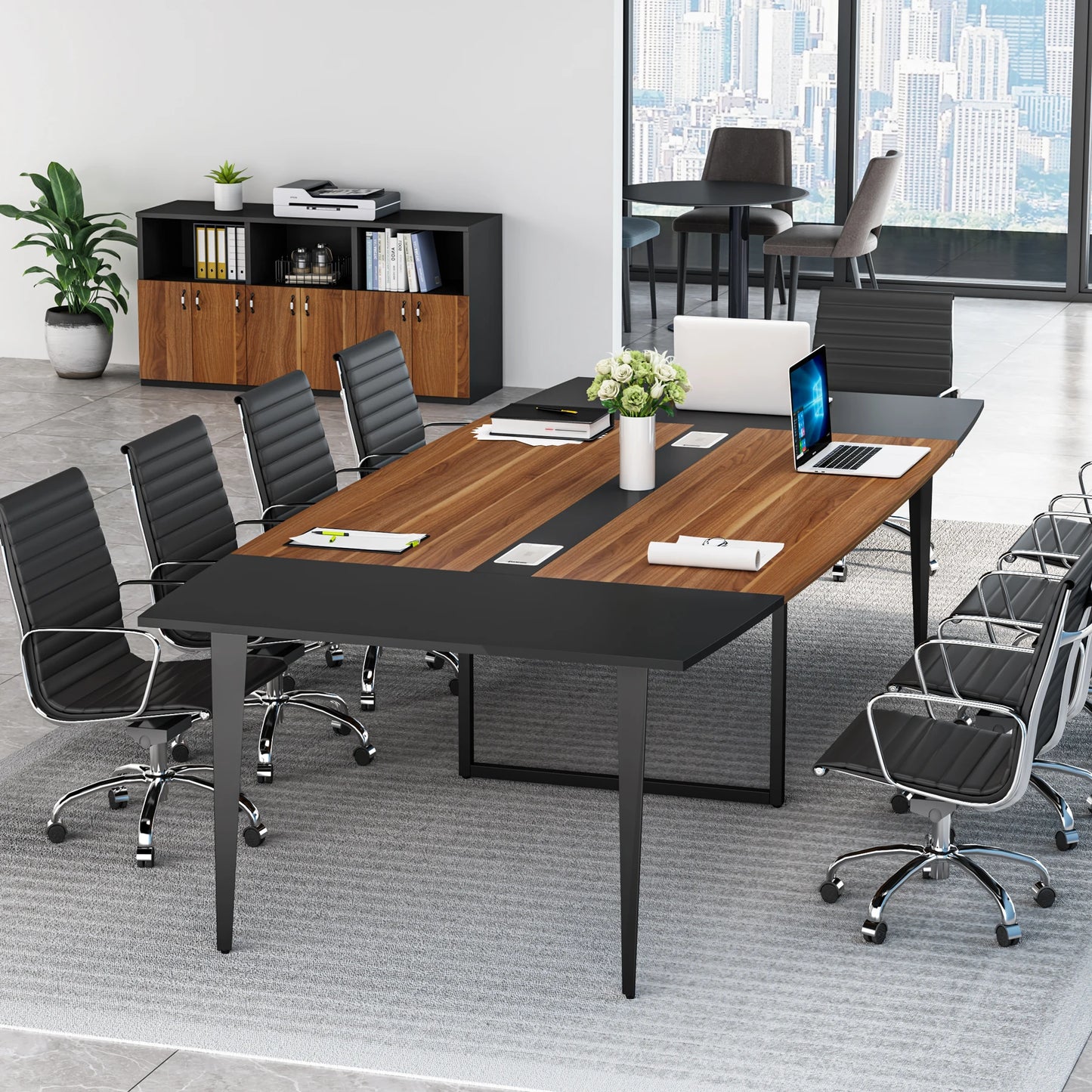 Boat-Shaped Conference Table