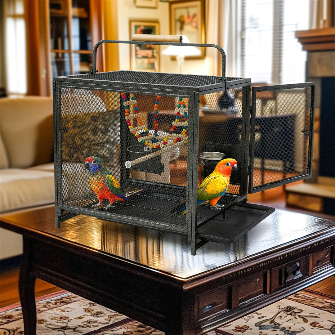 Portable Bird Cage with Hammock and Tray