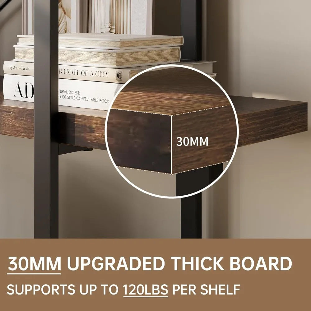 Industrial 6‑Tier Bookshelf