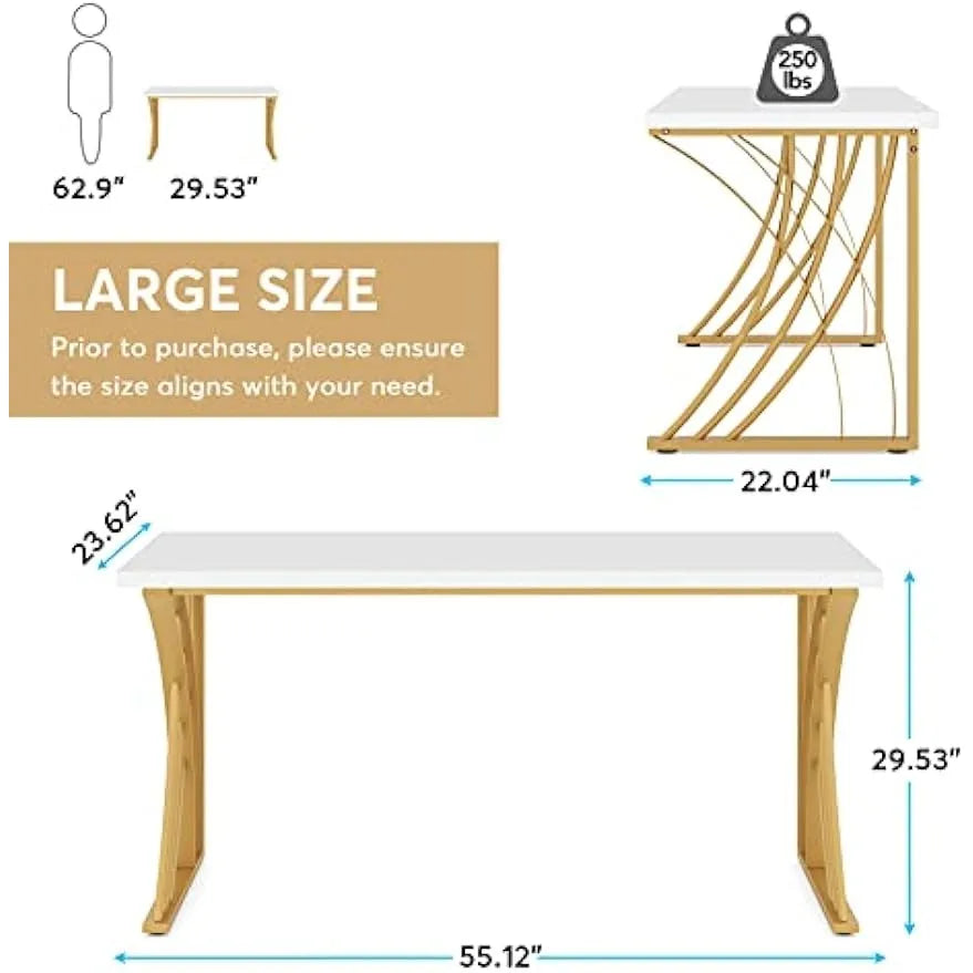 White Gold Computer Desk