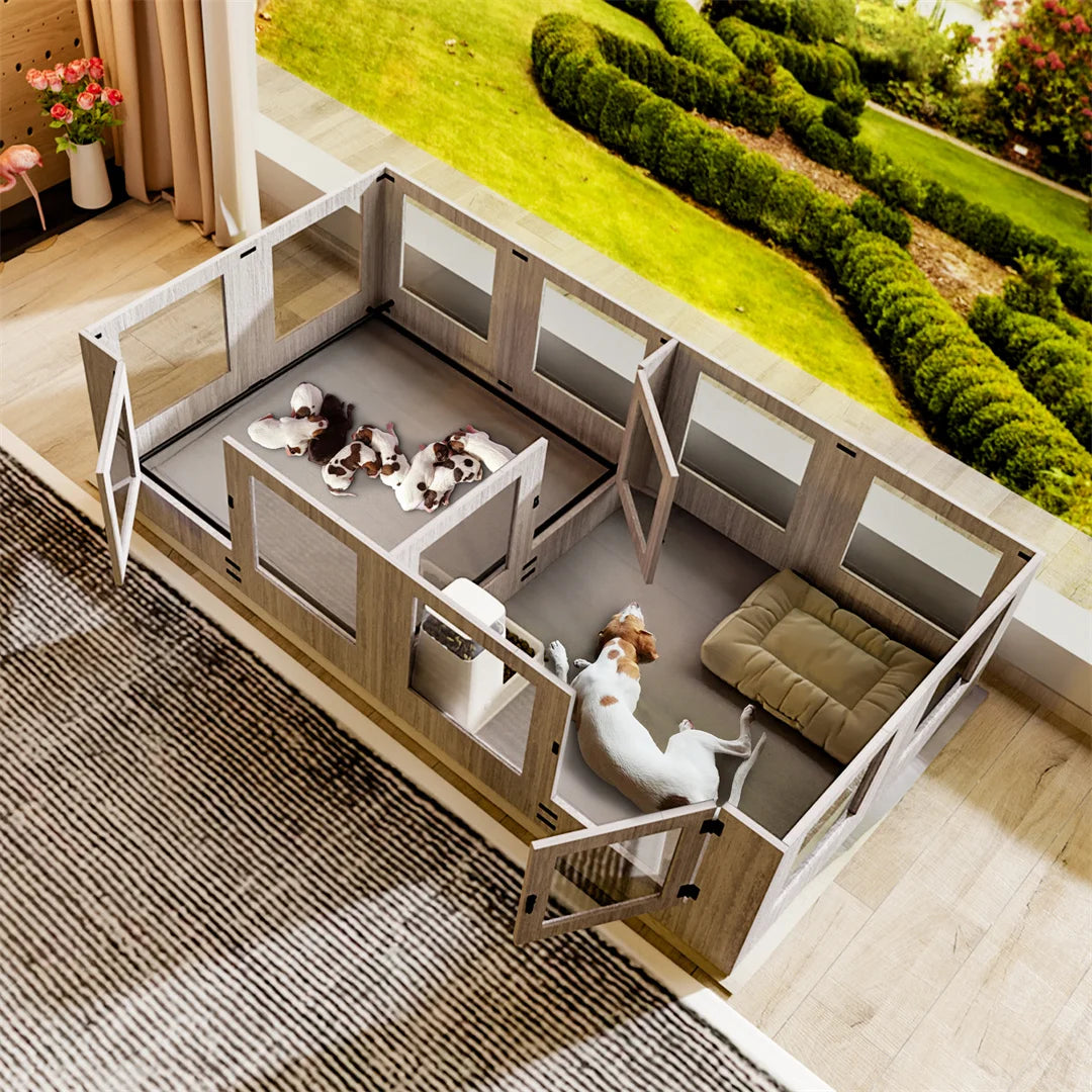 Glass Whelping Box Playpen