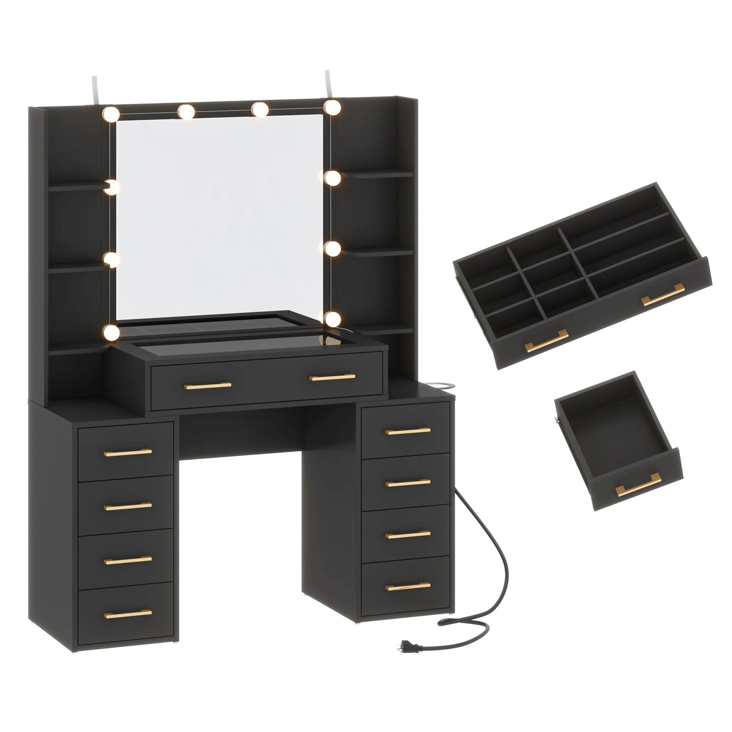 Large makeup table with 9 drawers
