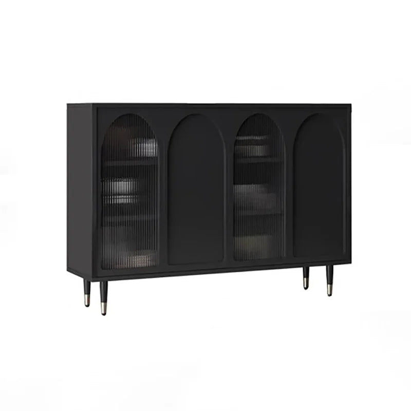 Black Luxury Dresser Cabinet – Minimalist Modern Storage with Hidden Handles and Sleek Drawers