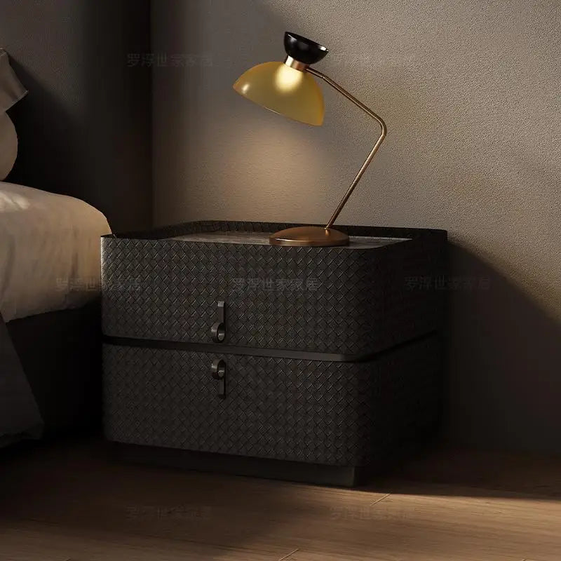 Black Aesthetic Nightstand Vintage Luxury Italian Drawers Bedside Table