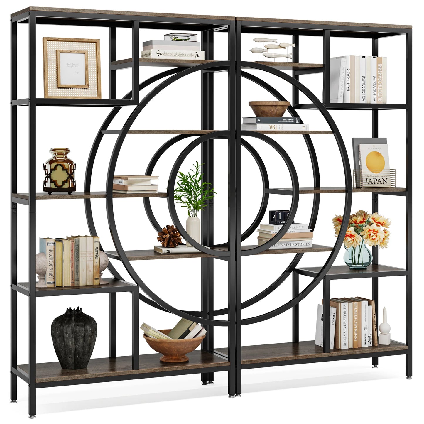 Half‑Moon Etagere Bookcase
