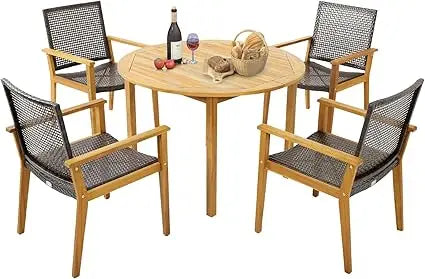 Patio Wicker Dining Set
