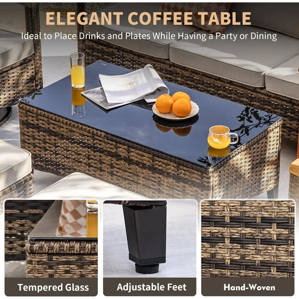 Rattan Patio Conversation Set