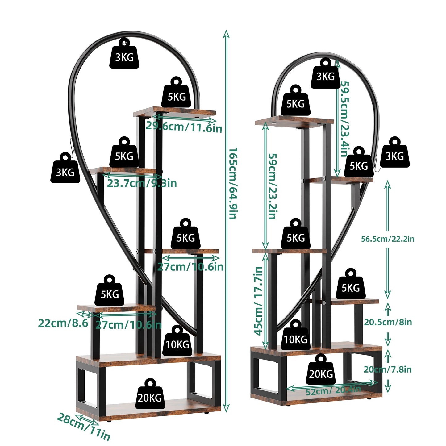 Heart-Shaped Plant Rack