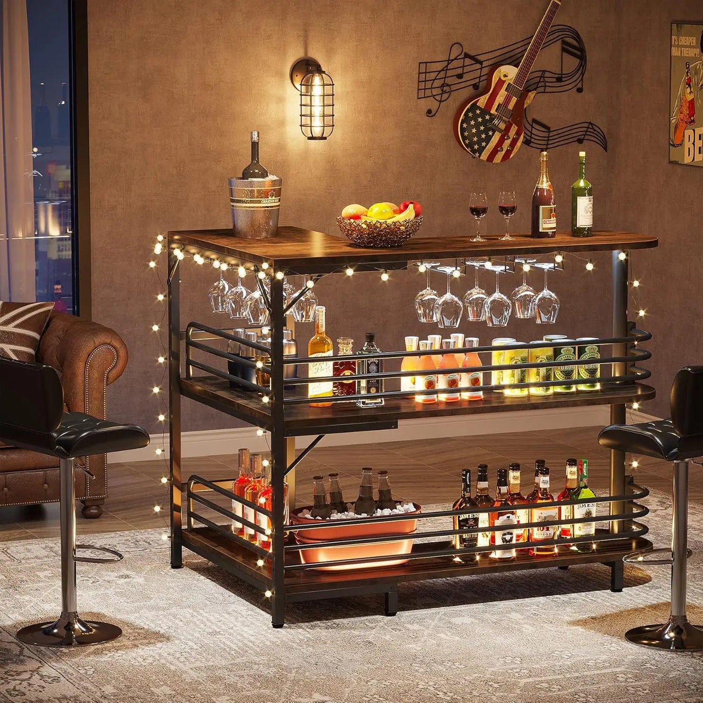 L Shaped Home Bar