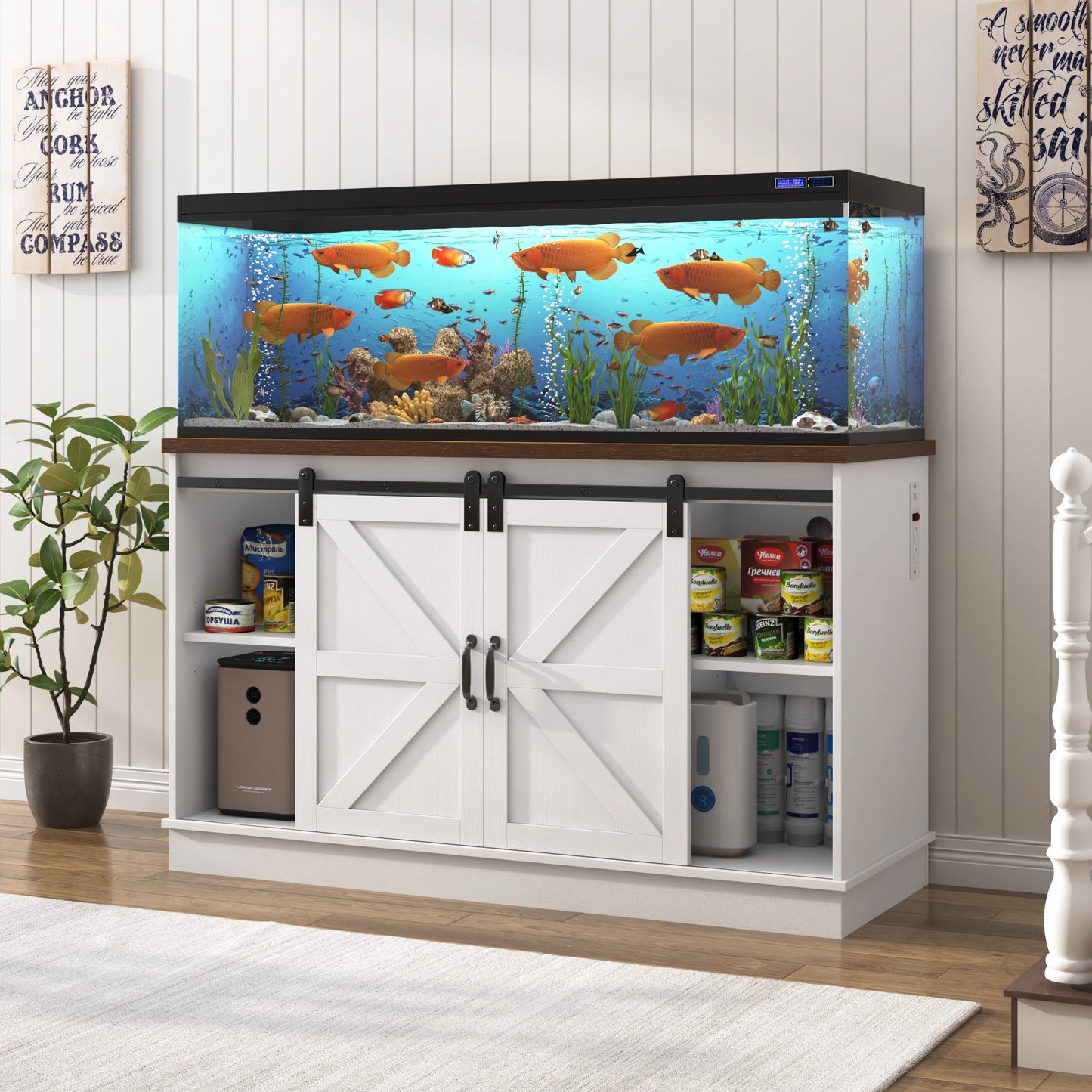 52 Gallon Fish Tank Stand with Power Outlet