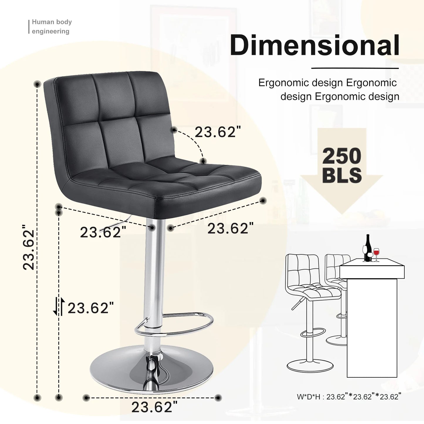 Leather Bar Stools Set of 2