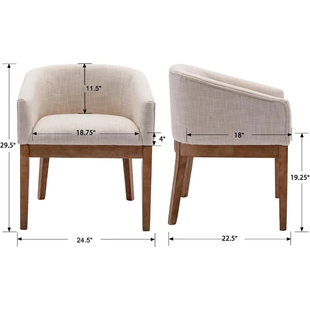 Beige Linen Dining Chairs