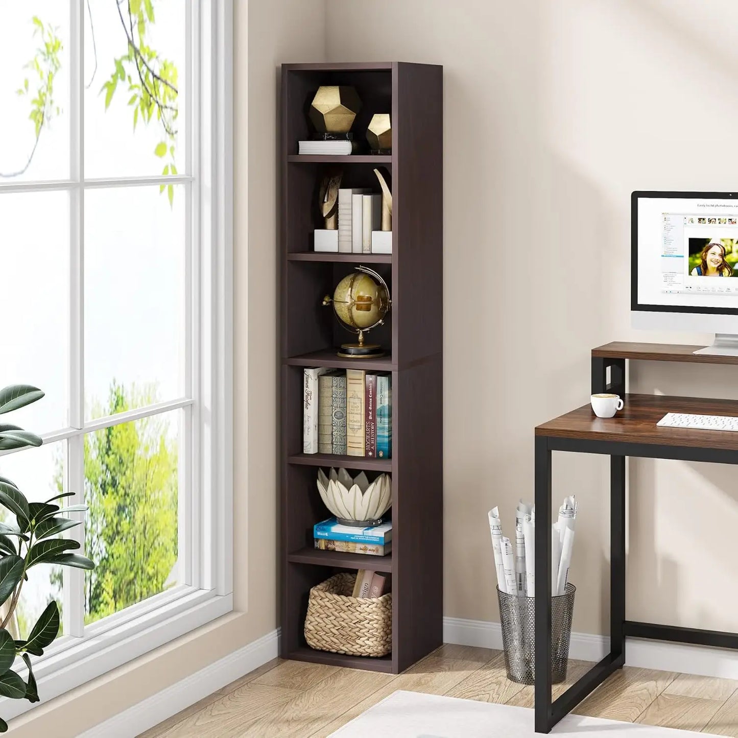Narrow Corner Bookcase