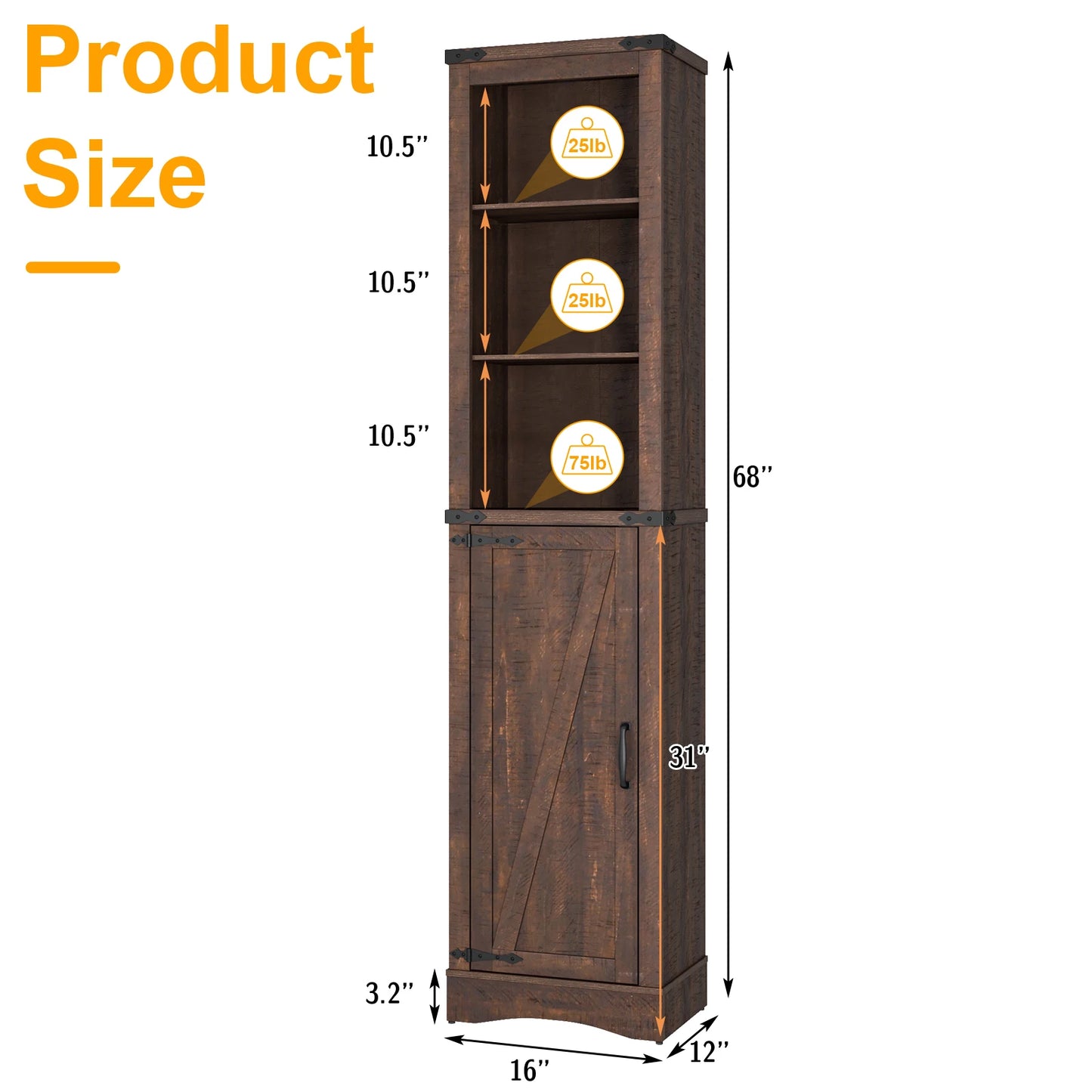 rustic bathroom storage cabinet