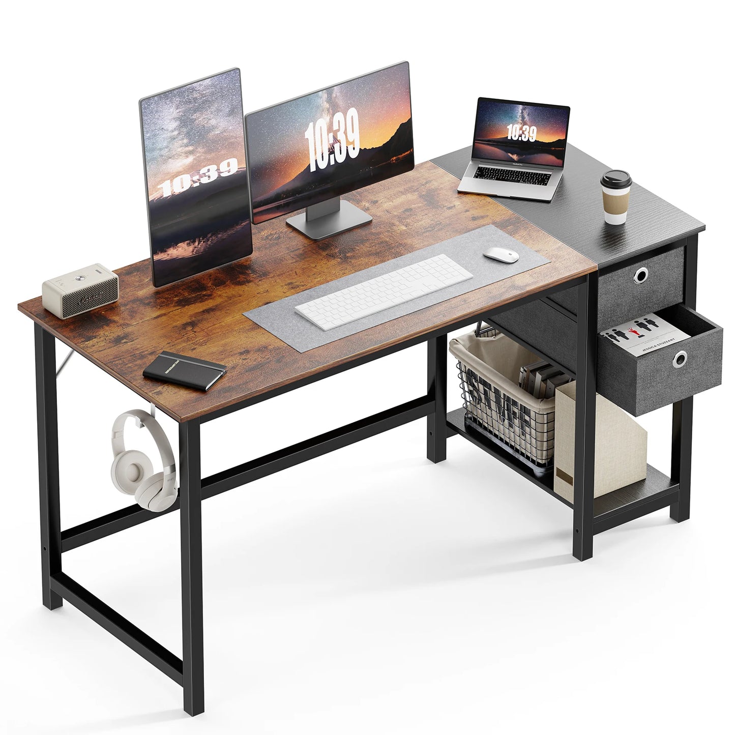 55-Inch Computer Desk with Drawers