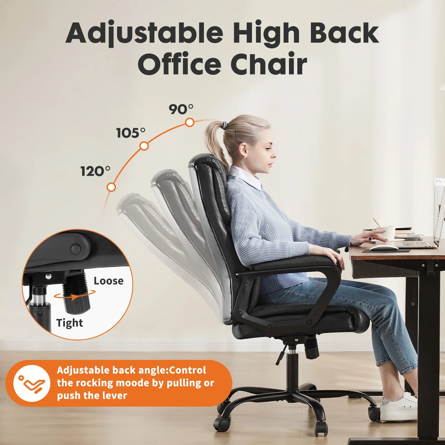 Ergonomic PU Leather Chair