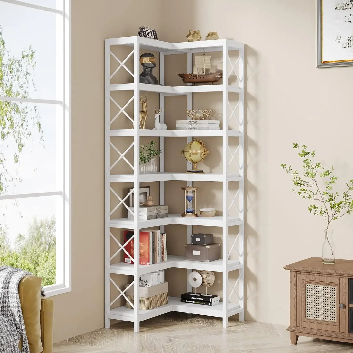 7‑Tier Corner Bookcase