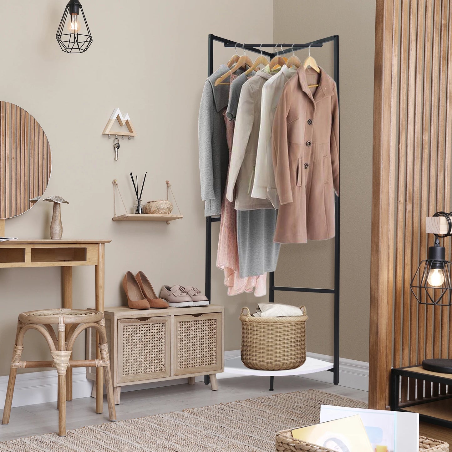 Corner Hall Tree Rack