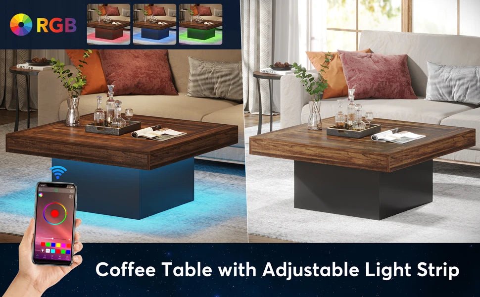 LED Rustic Coffee Table