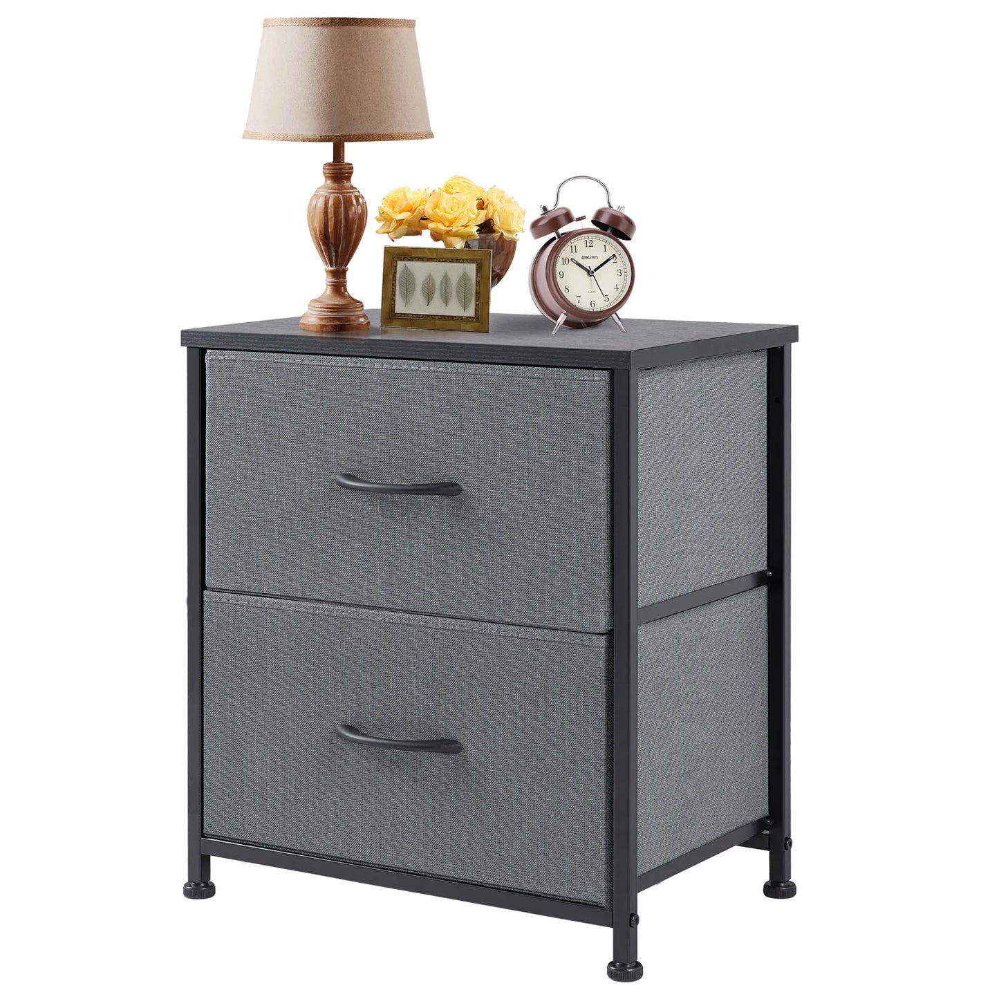 2-Drawer Fabric Nightstand