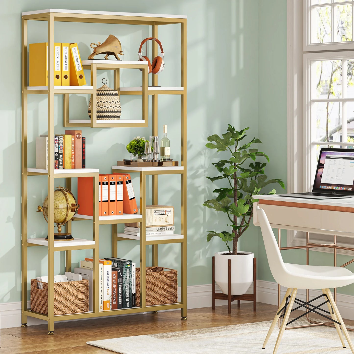 Geometric Metal Bookcase
