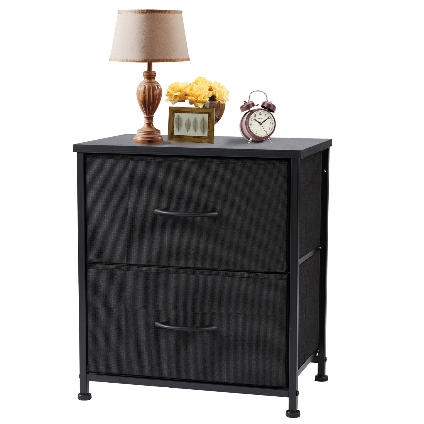 2-Drawer Fabric Nightstand