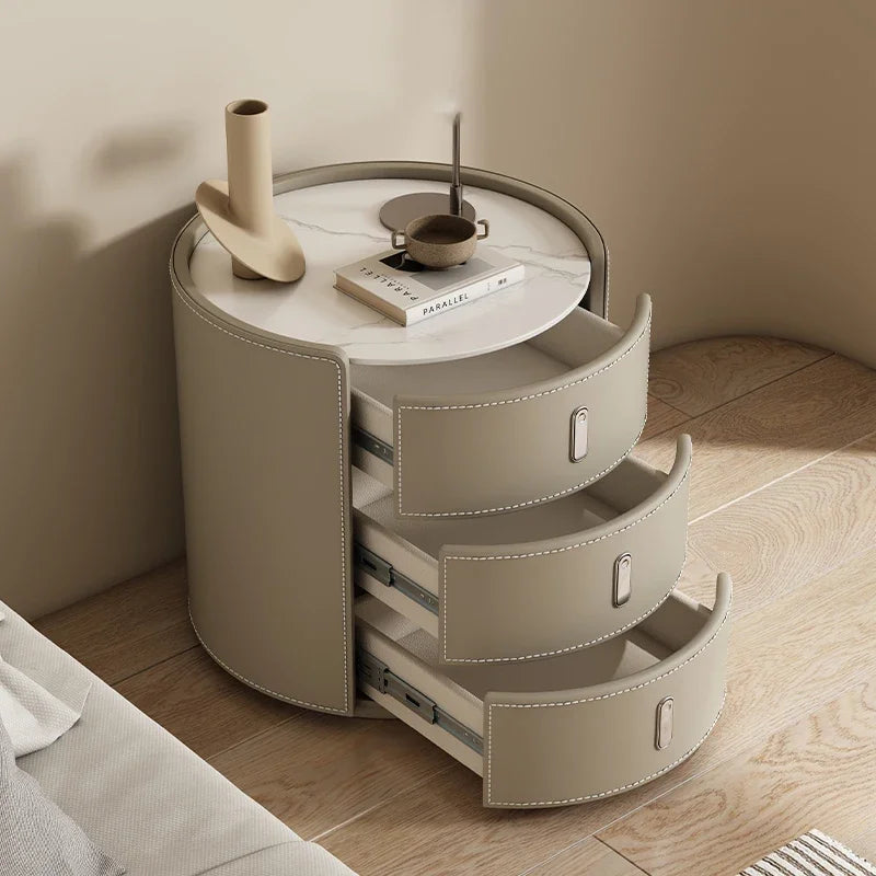 Minimalist Nordic Nightstand – Elegant Bedside Table with Storage Drawers