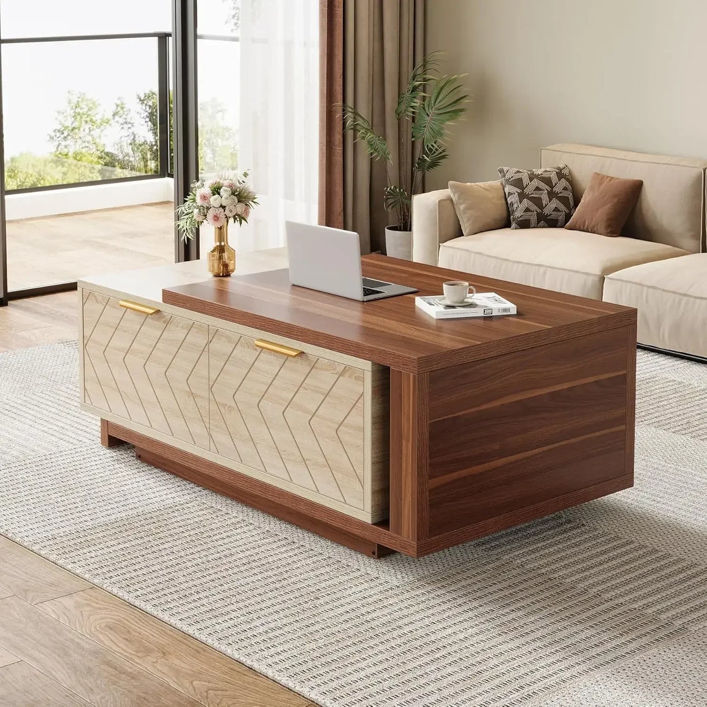 Extendable Dual‑Tone Coffee Table