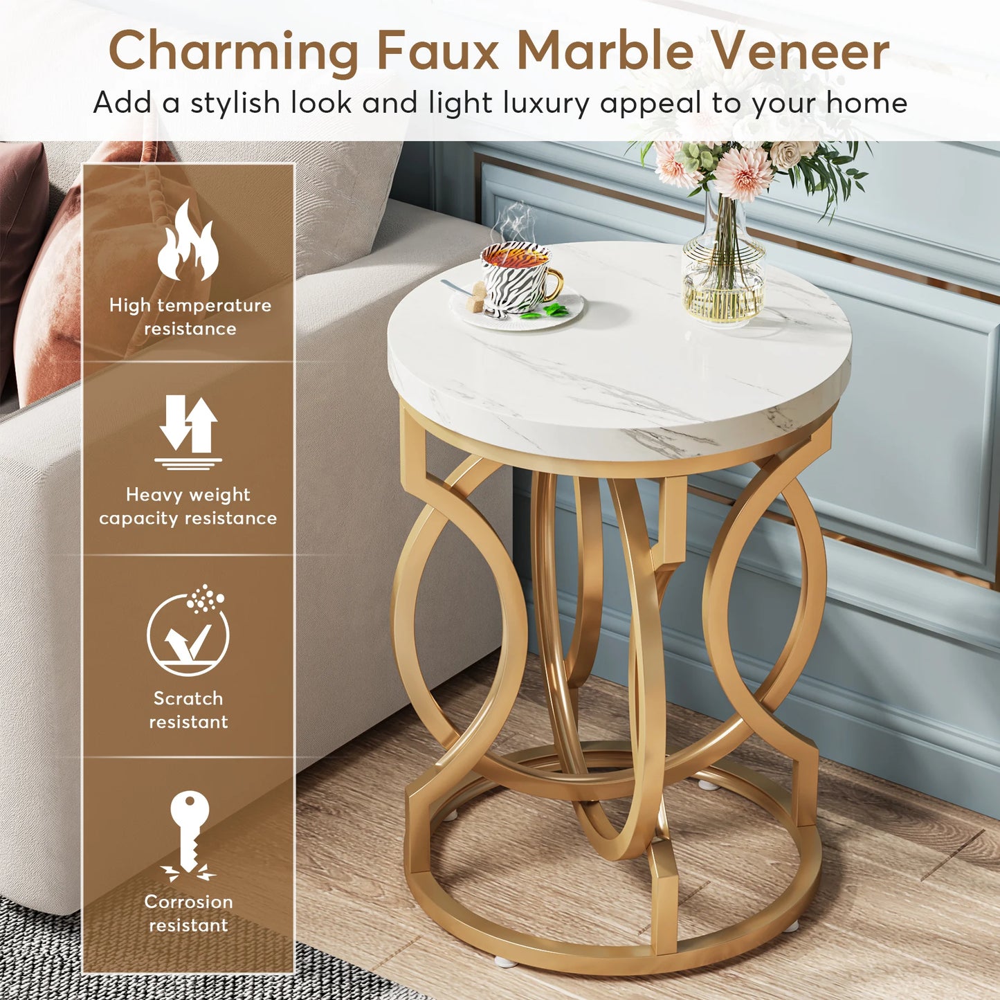 O-Base Marble Side Table