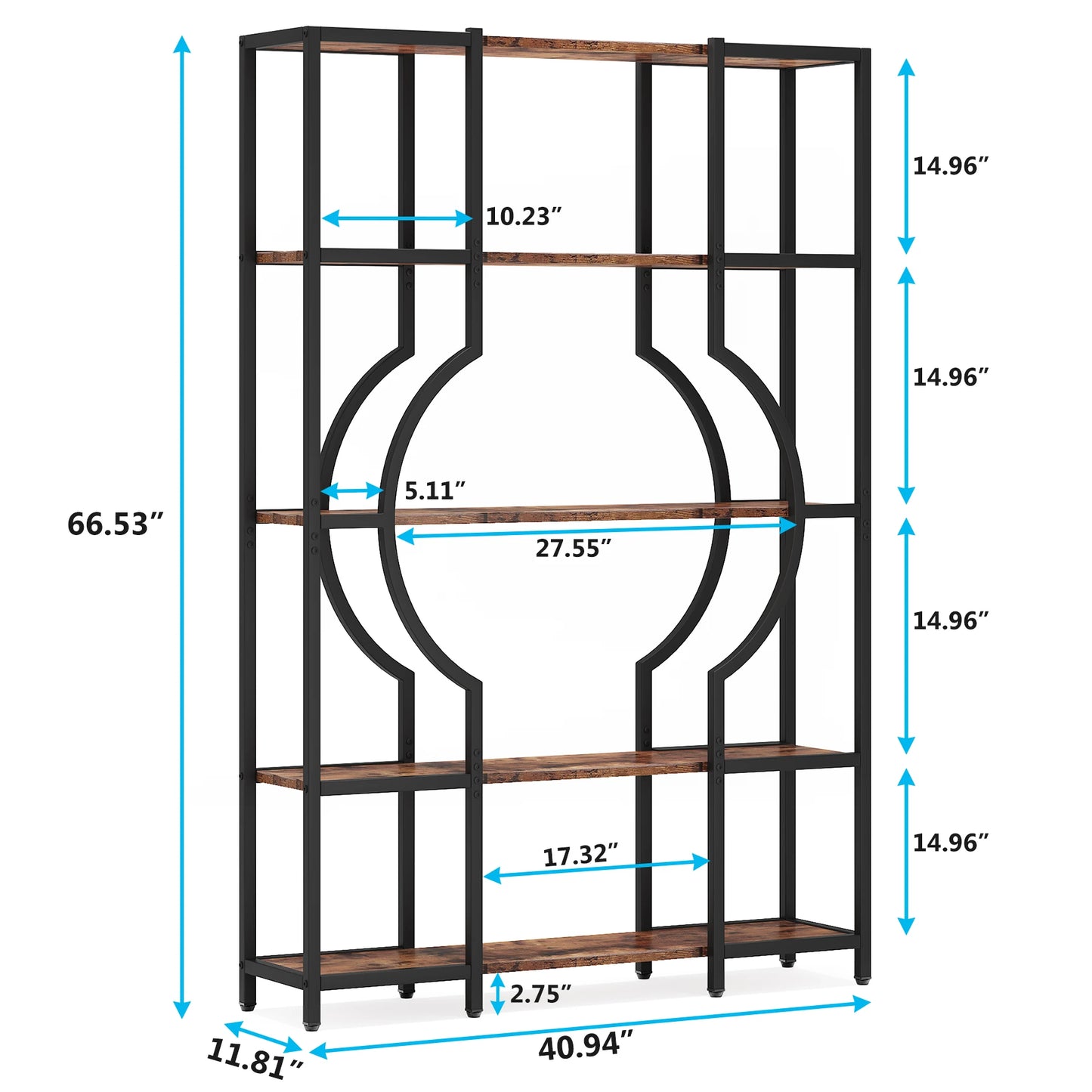 Half‑Moon Etagere Bookcase