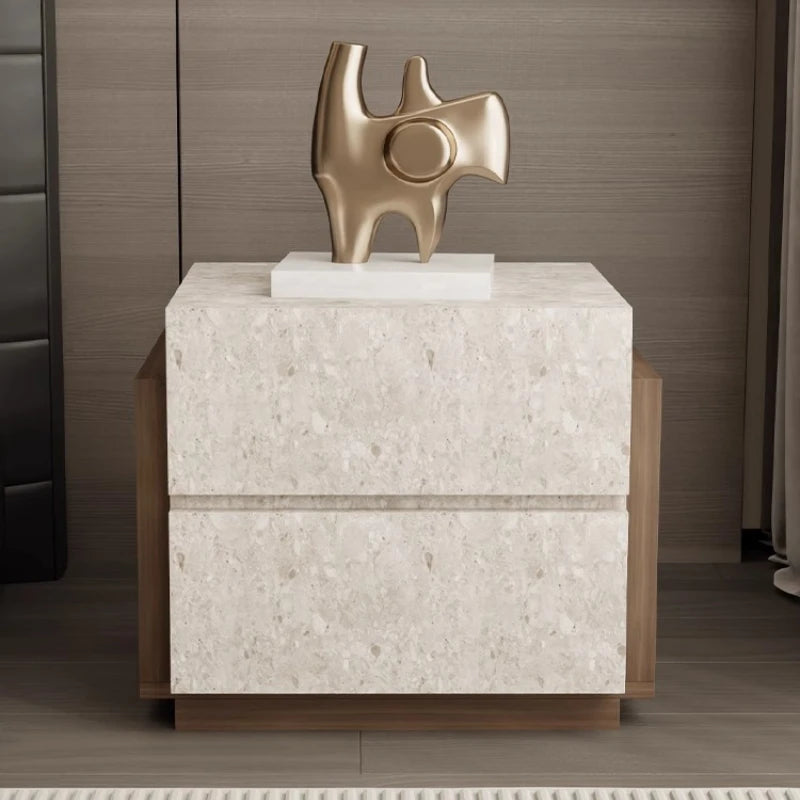 Italian Modern Nightstand Nordic Storage Drawer Aesthetic Bedside Table
