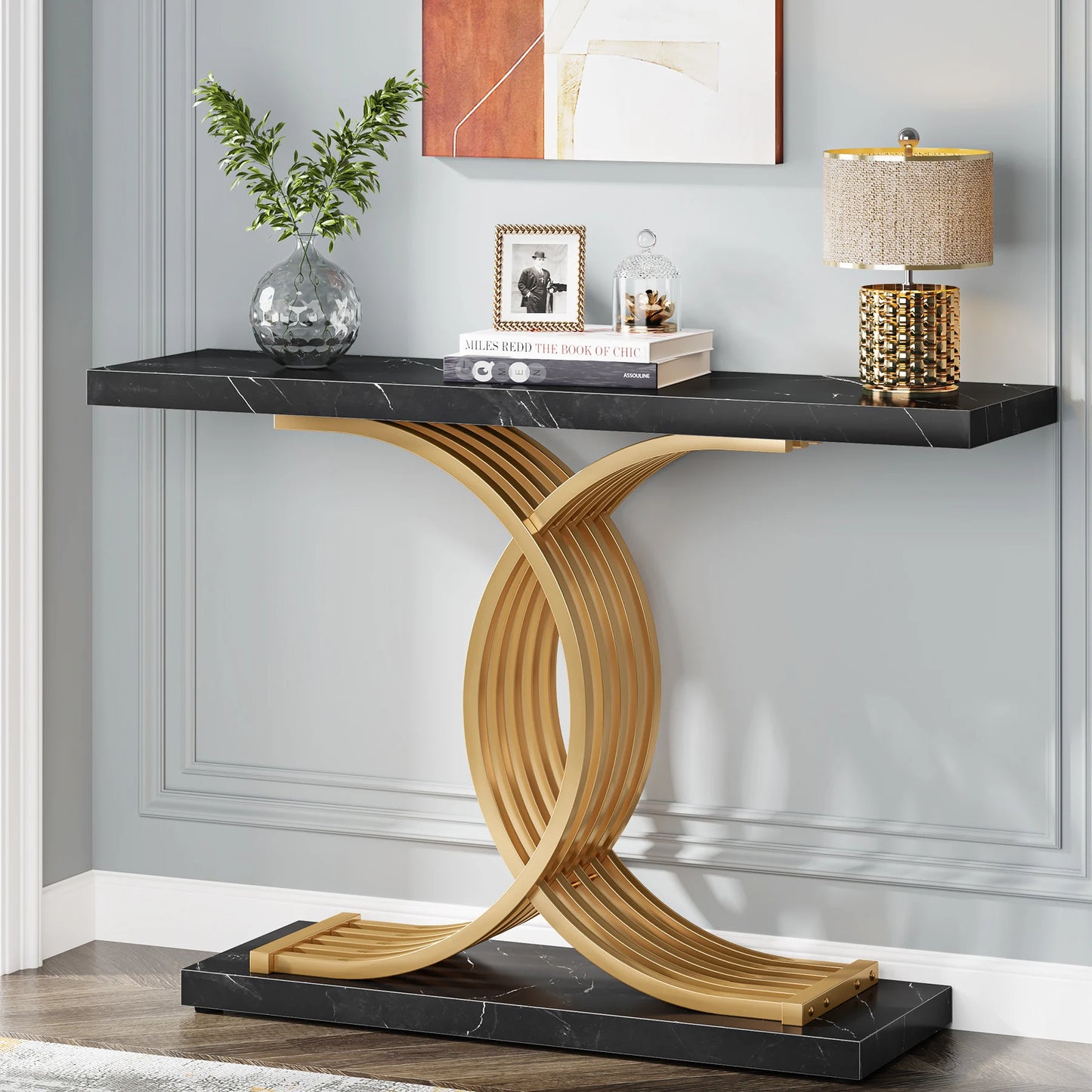 Gold Geometric Console