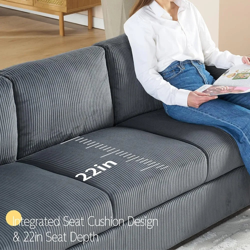 Grey Corduroy Sofa