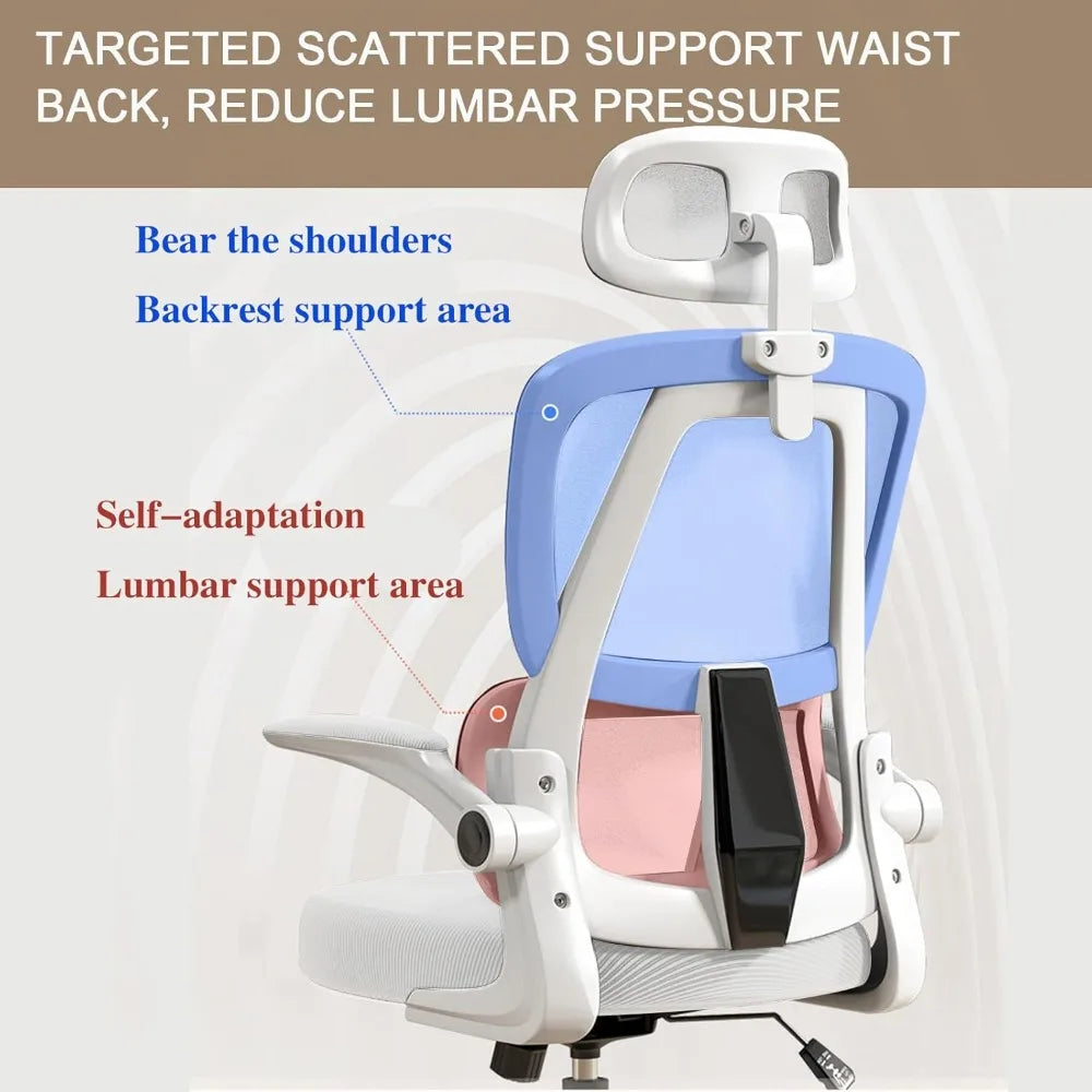 Ergonomic Mesh Office Chair with Flip-Up Armrests
