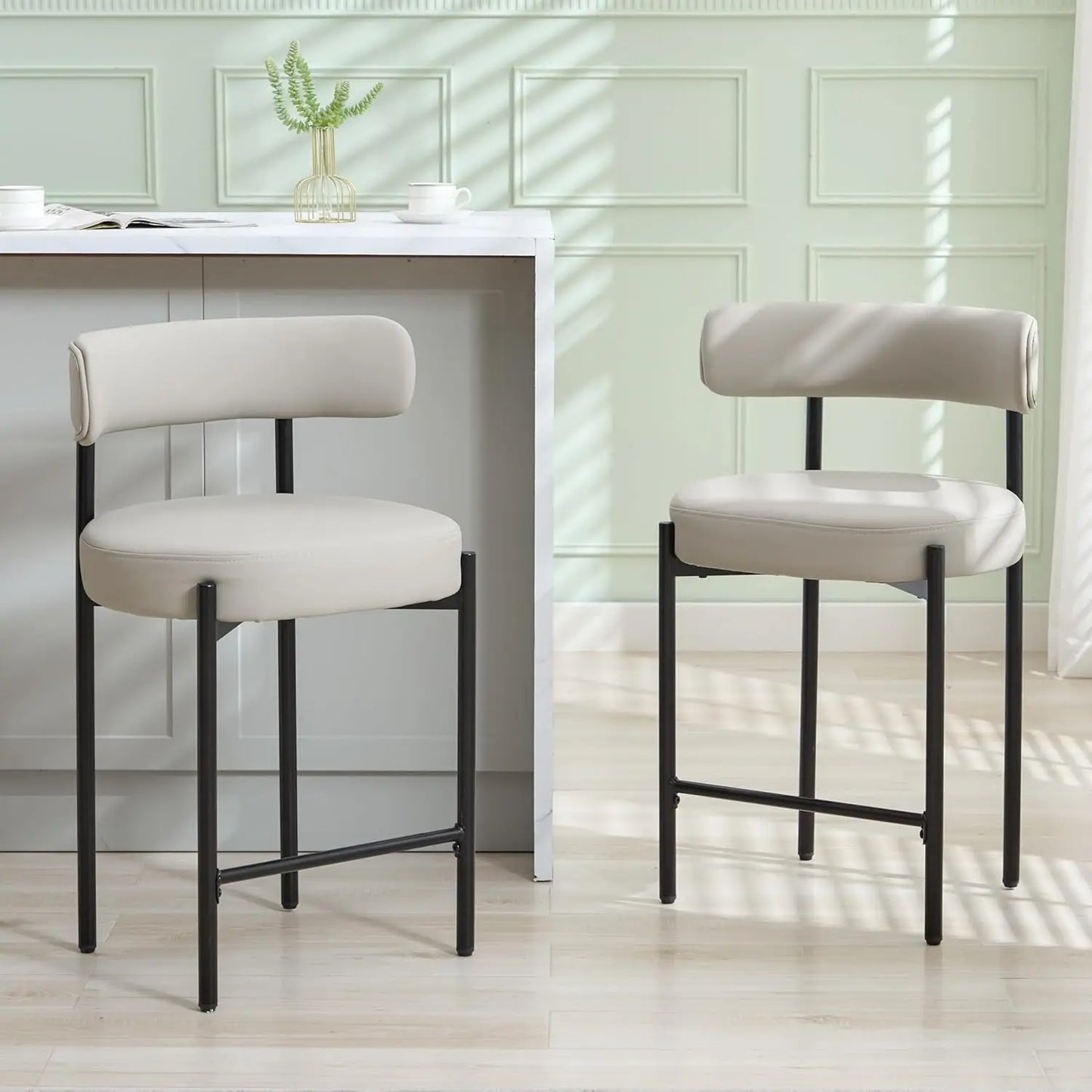 White Bar Height Stools Set